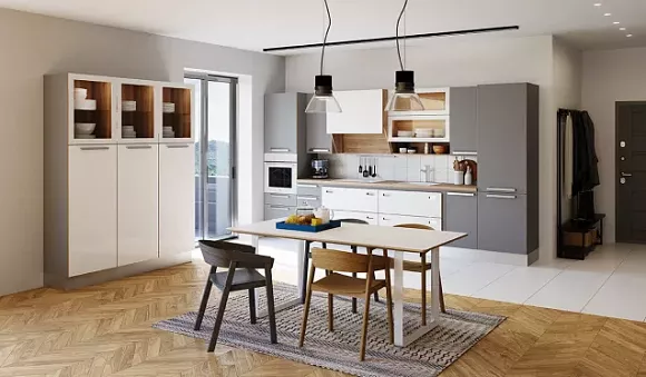 Серая кухня в Клину