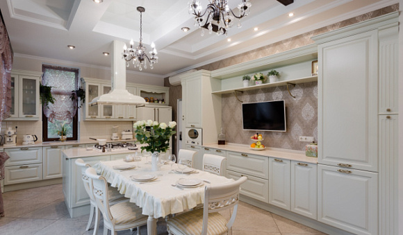 Светлая кухня в Санкт-Петербурге