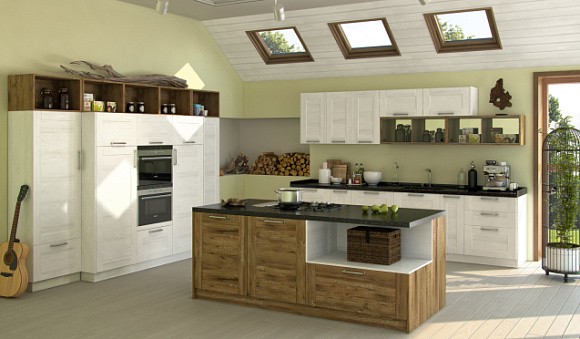 Бежевая кухня в Клину