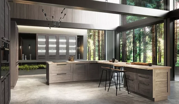 Коричневая кухня в Мурманске