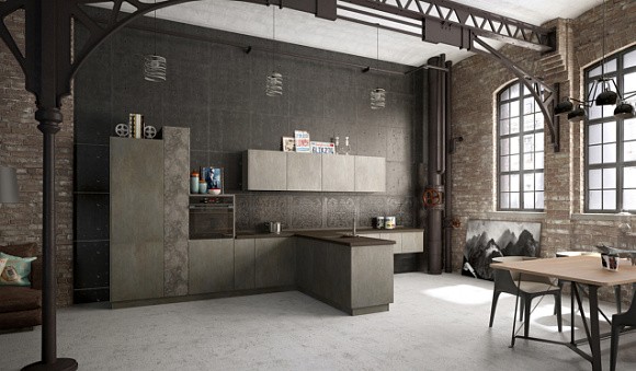 Серая кухня в Клину