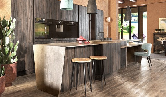 кухню в темных тонах