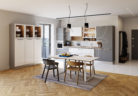 Для небольшого помещения достаточно купить кухню 3 метра. Прямая модель наиболее просто интегрируется в компактную комнату. В ней вы сможете хранить всю необходимую посуду и некоторую кухонную технику. 